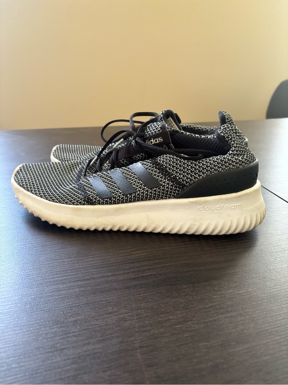 adidas Black & White Knit Cloudfoam Sneakers